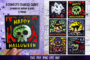 3D Halloween Card Confetti Shaker