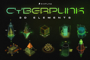 Cyberpunk 3D Elements