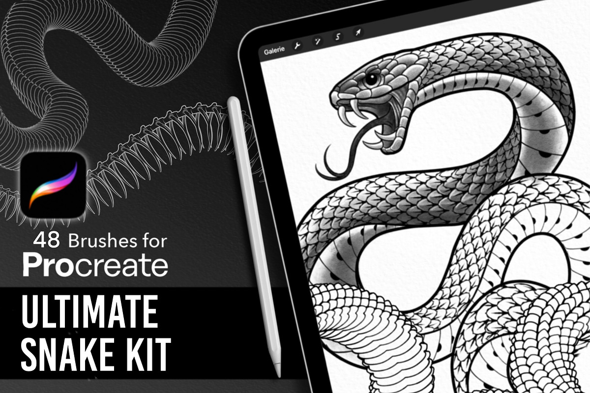 Ultimate Snake Kit Procreate Brushes, a Brush Add-On by InkRef (Photo 1 of 5)