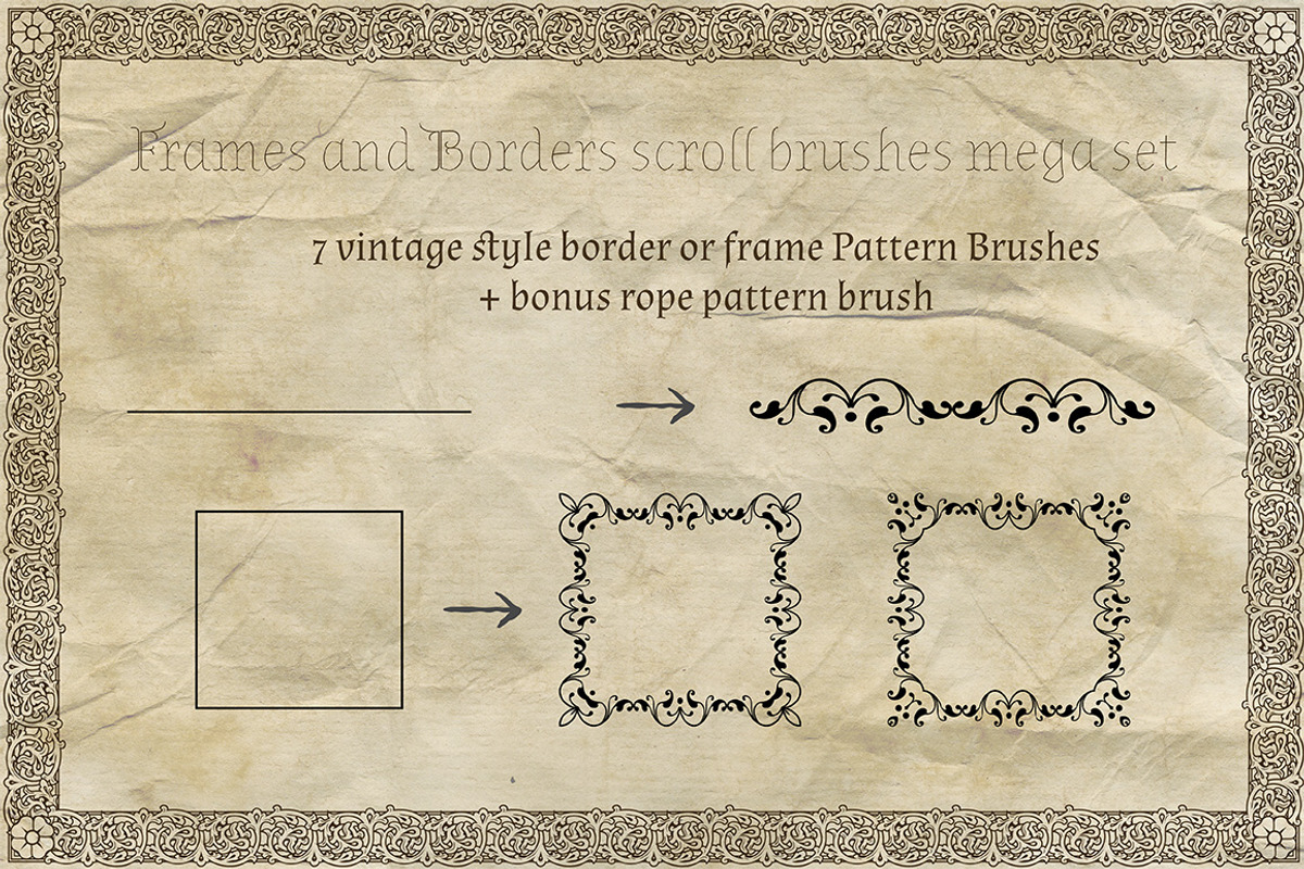 Vintage Border Frames Brushes Pack