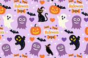 Halloween Gathering Seamless Pattern, a Pattern Graphic by Sharon Schwalbe (Thumbnail 1 of 6)