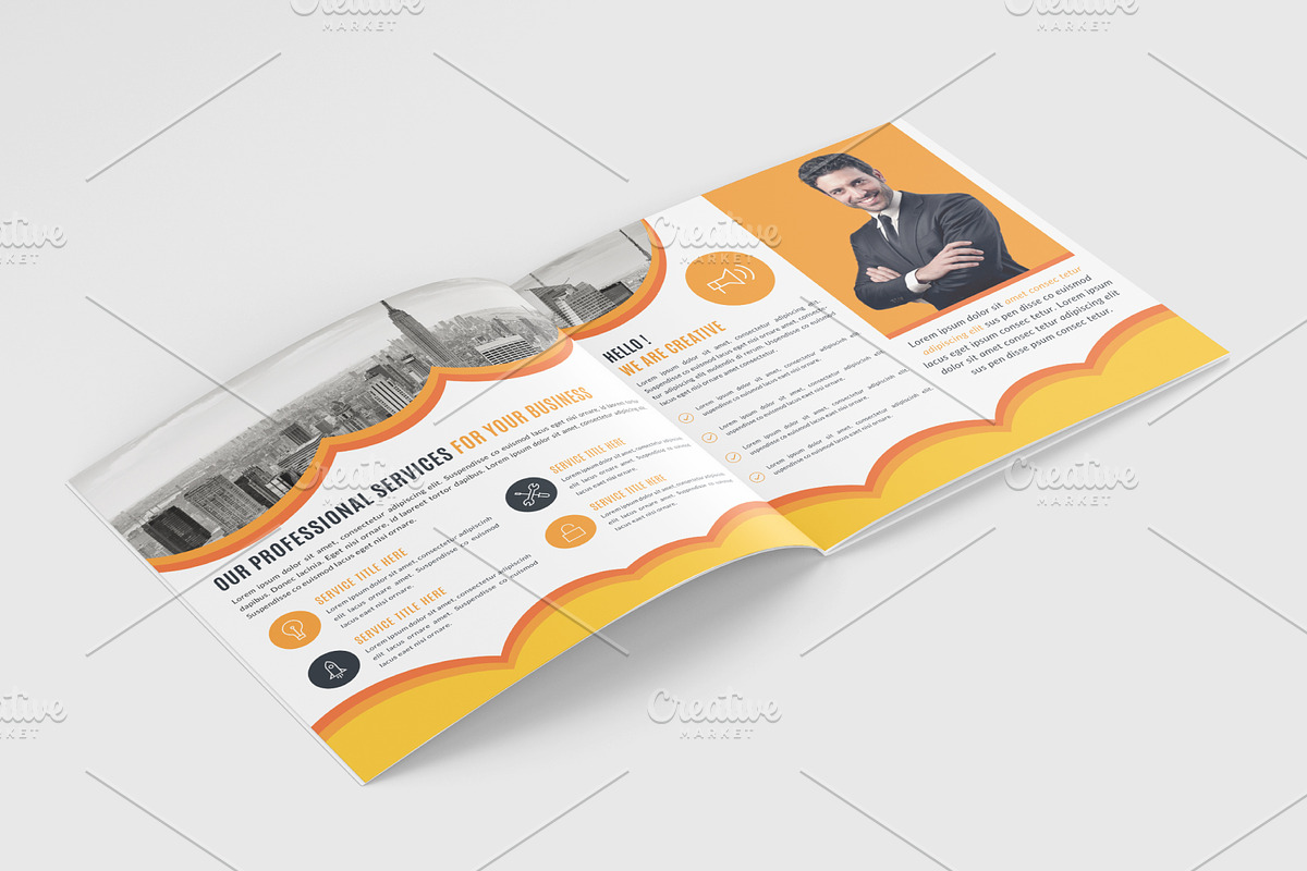 Square Bifold Brochure Template, a Brochure Template by Alice_s (Photo 2 of 6)
