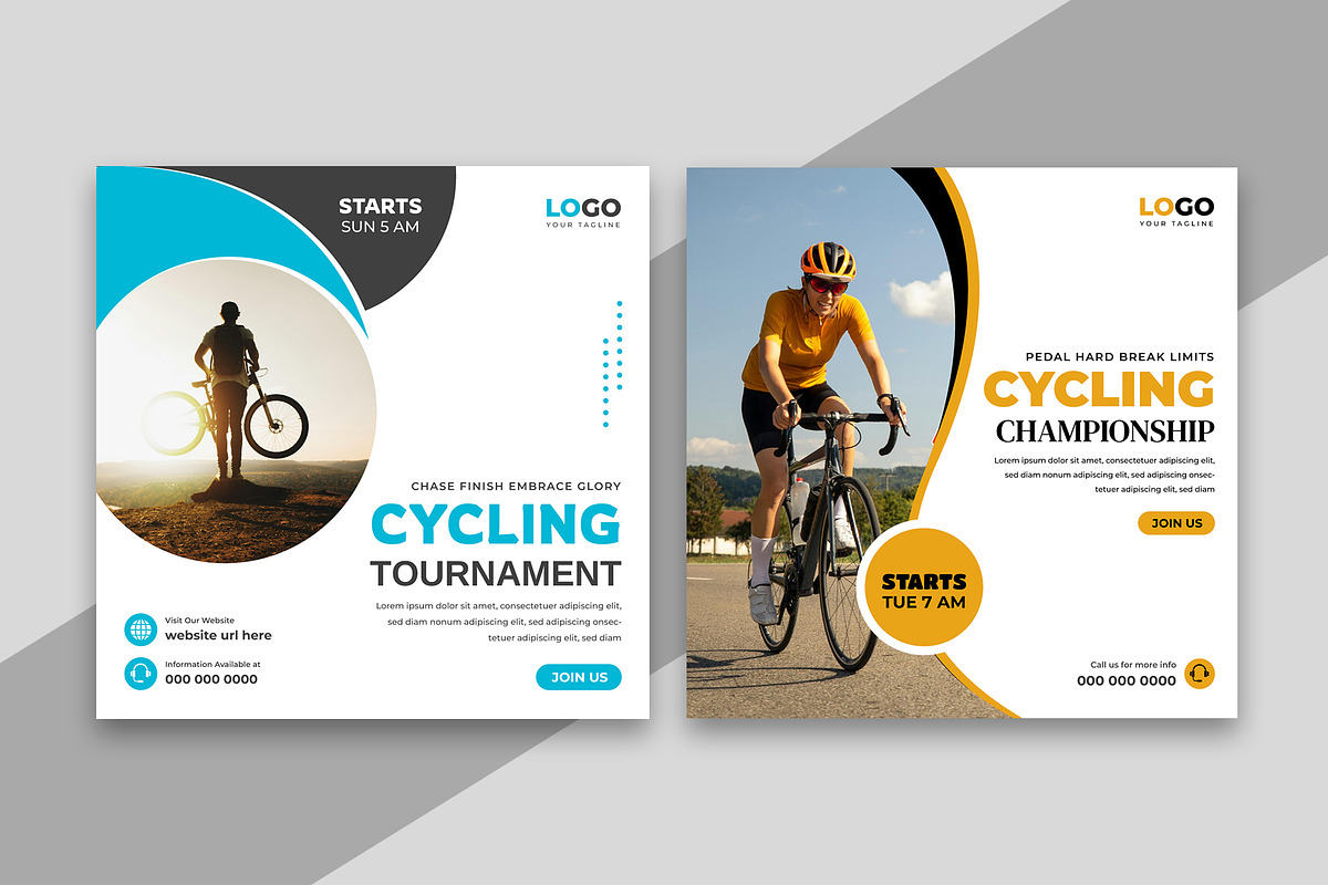Cycling Tournament Social Media Post, a Social Media Template by Designgrove (Photo 2 of 2)