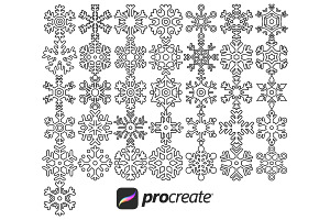 Snowflakes Set 3 Procreate Brush