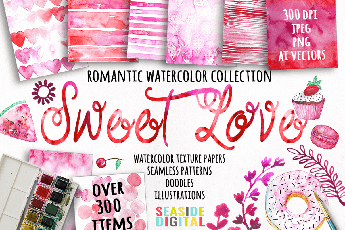 Watercolor Giftbox - February Deal, a Texture Graphic by Sinziana Romanescu (Photo 2 of 21)