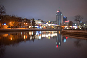 Modern center of Minsk at night, a Photo by Pictures for you!!!!!!!!!