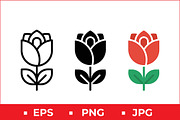 Tulip Flower Vector Design, a Solid Icon by Artonix (Thumbnail 1 of 2)