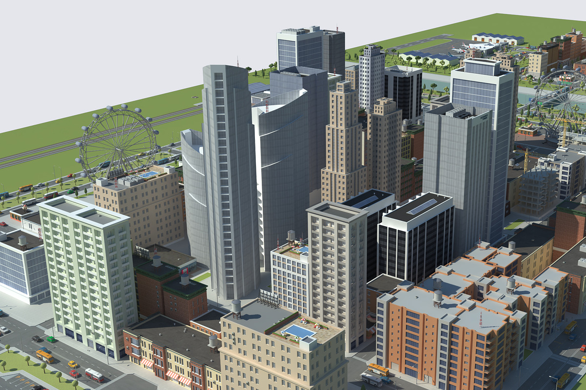 Realistic Lowpoly Simple City VR/AR, an Environmental 3D Model by NOMODOL (Photo 16 of 59)