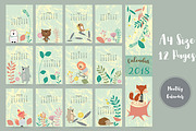 Calendar 2018 with cute animal 4#, a Card Template by Piixypeach (Thumbnail 2 of 4)