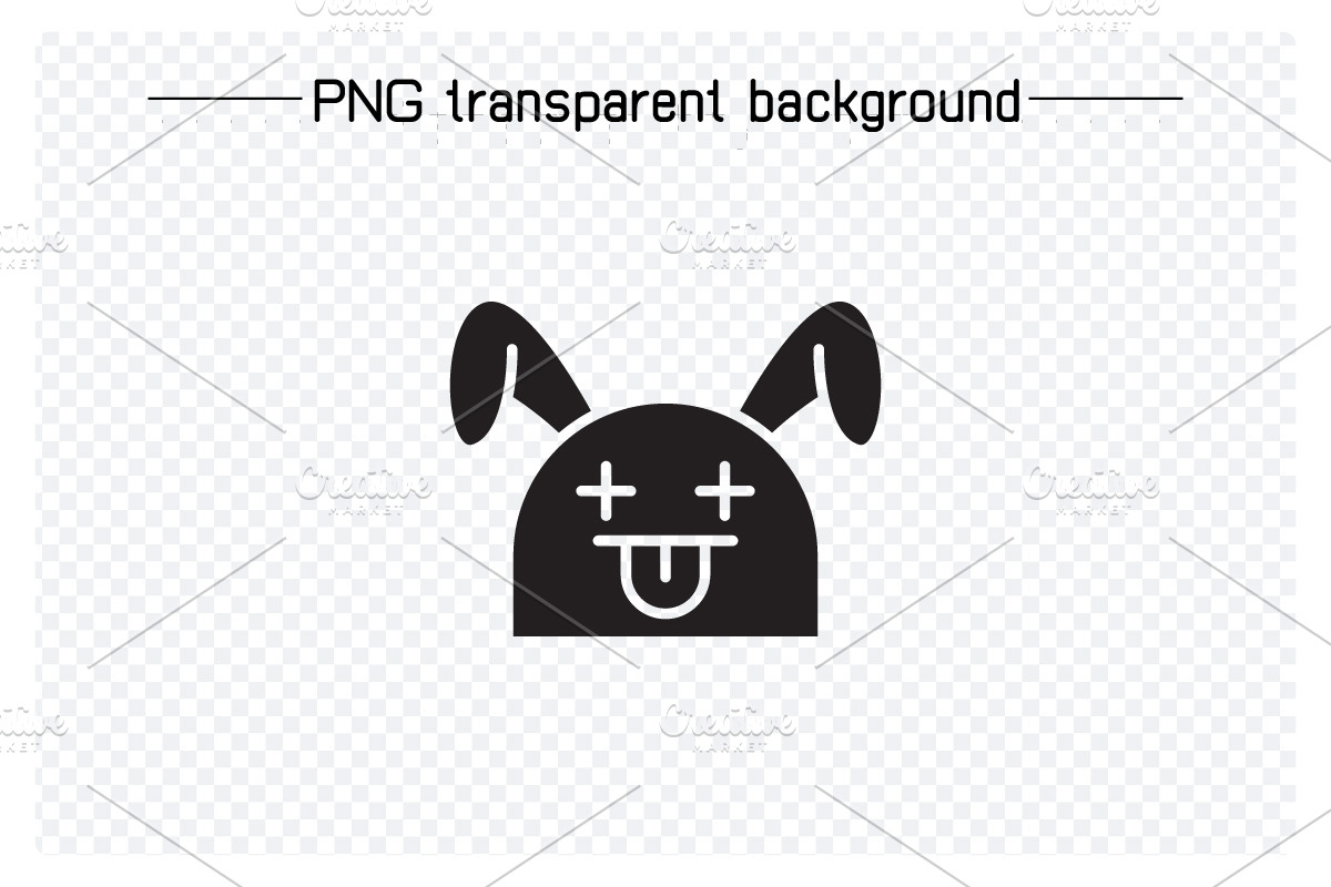 Cute Rabbit Emoticons Set, a Solid Icon by Designfour (Photo 6 of 7)