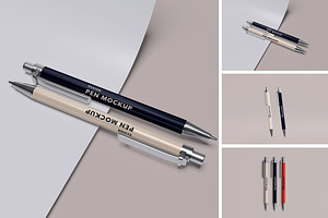 Floating Pens Mockup, a Pens & Pencil Mockup by swsi-studio