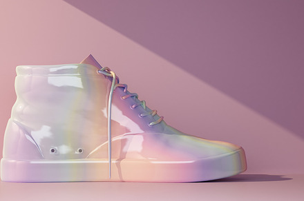 sneaker and shoe in pastel gradient