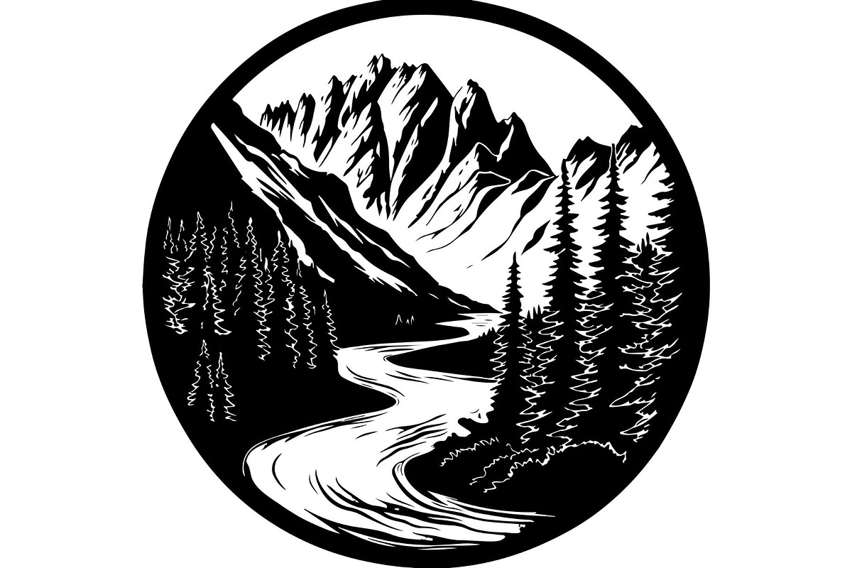 Mountain Valley Landscape SVG Bundle, an Object Graphic by Designer_Momina (Photo 5 of 16)