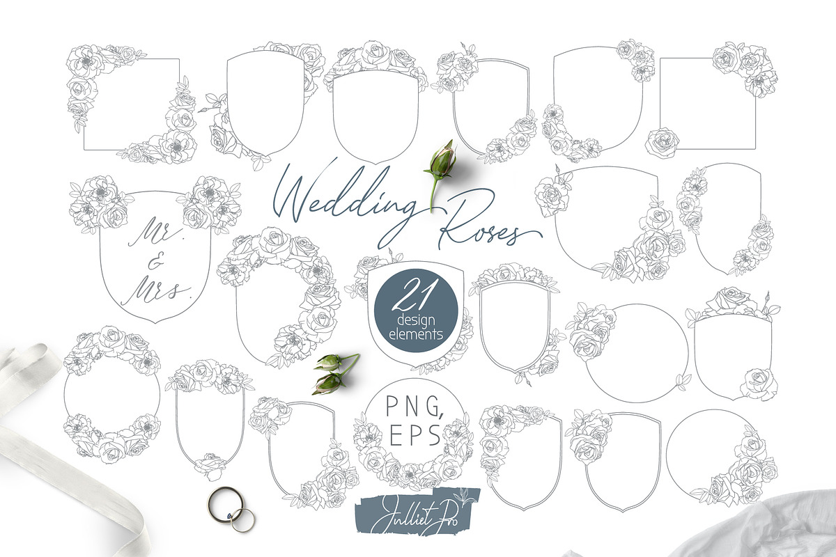Vintage Roses Wedding, an Object Graphic by JuDesign (Photo 1 of 5)
