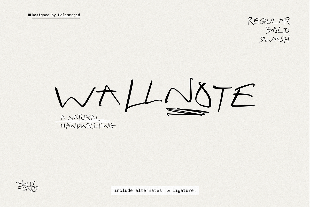 Wallnote Handwritten, a Sans Serif Font by 24Design Studios (Photo 1 of 10)