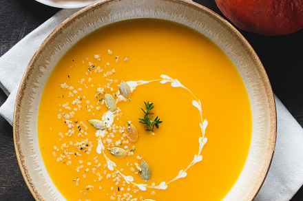 Roasted pumpkin and carrot soup