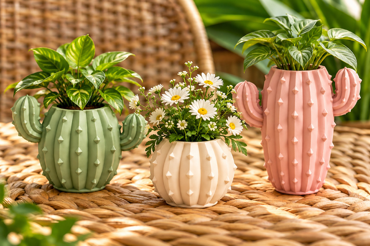 Cactus Vase Planter 3D STL, a Scene 3D Model by Layerology (Photo 2 of 4)