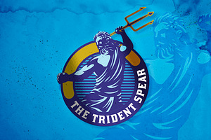 Poseidon Mythical Mascot Emblem Logo