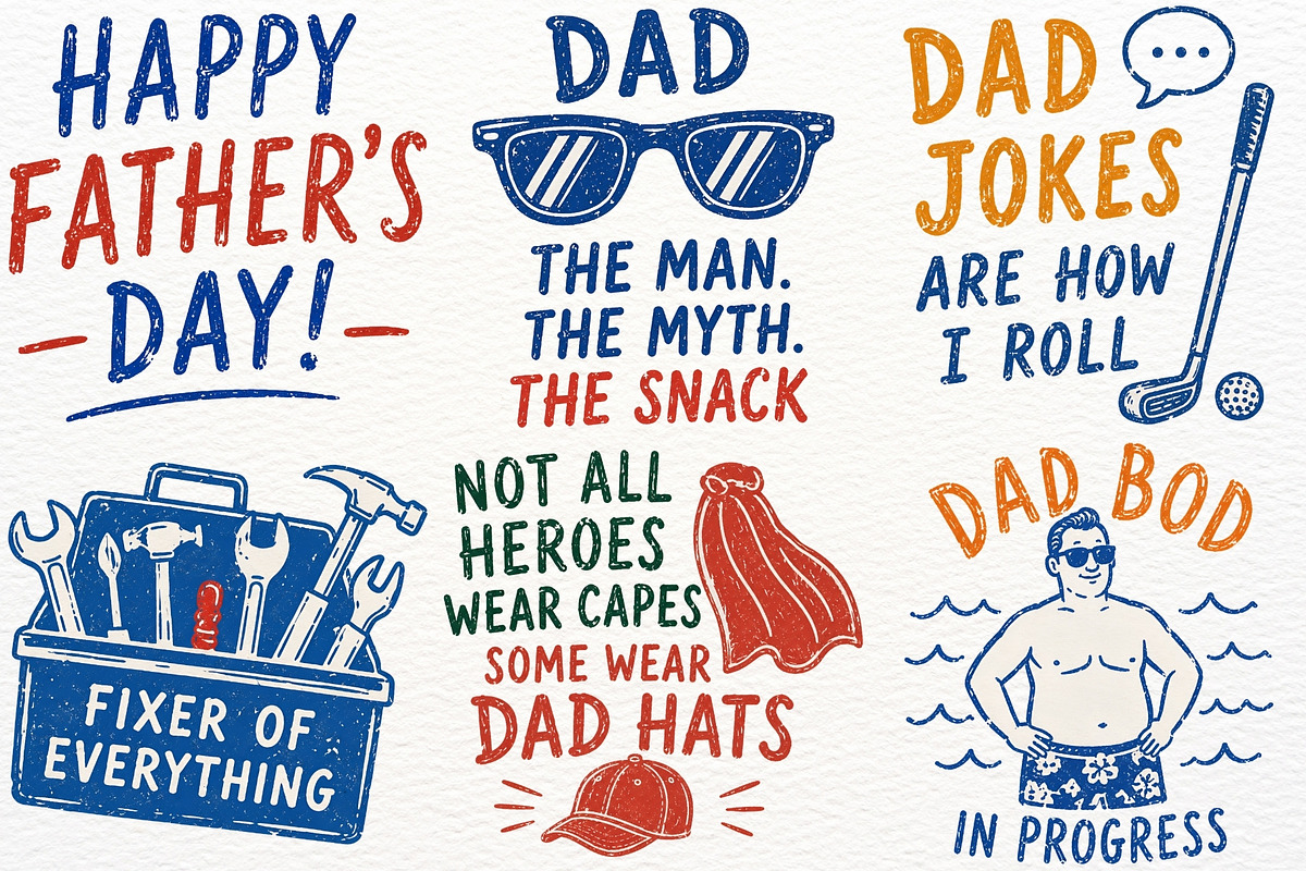Best Dad Clipart Father's Day PNG, a Seasonal Illustration by SugarCloudStudioArt (Photo 3 of 5)