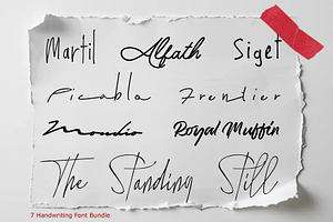 7 Handwriting Font Bundle