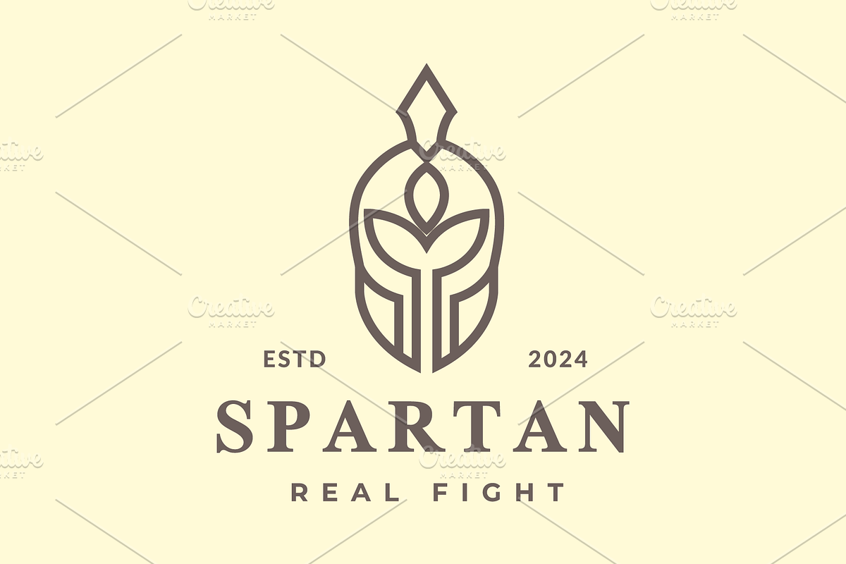 gladiator helmet warrior line logo, a Branding & Logo Template by devastd