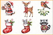 Christmas Animals PNG Bundle, an Illustration by Watercolor design (Thumbnail 3 of 4)