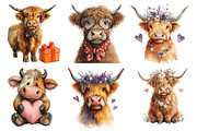 Valentines Haighland cow Clipart, an Illustration by Designworld (Thumbnail 2 of 5)
