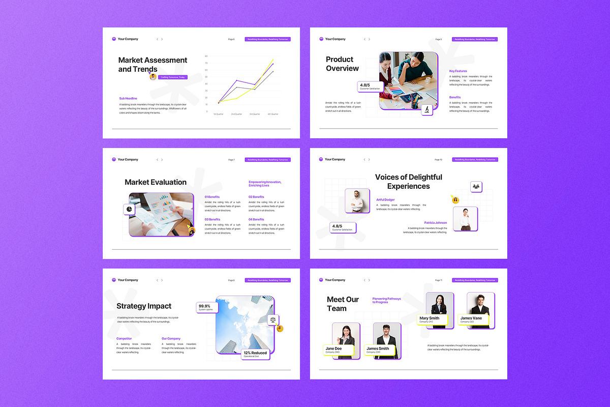 White Modern Annual Report PPT, a Presentation Template by Aiyari Graphic (Photo 3 of 5)