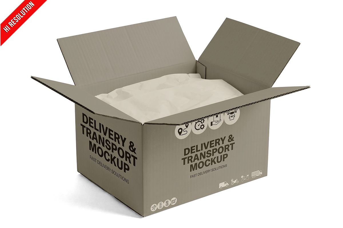 Cardboard Shipping Box PSD, a Packaging Mockup by Bruno's Shop (Photo 1 of 3)