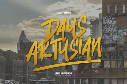 Days Artysian | Urban Graffiti Font, a Handwritten Font by Denustudios