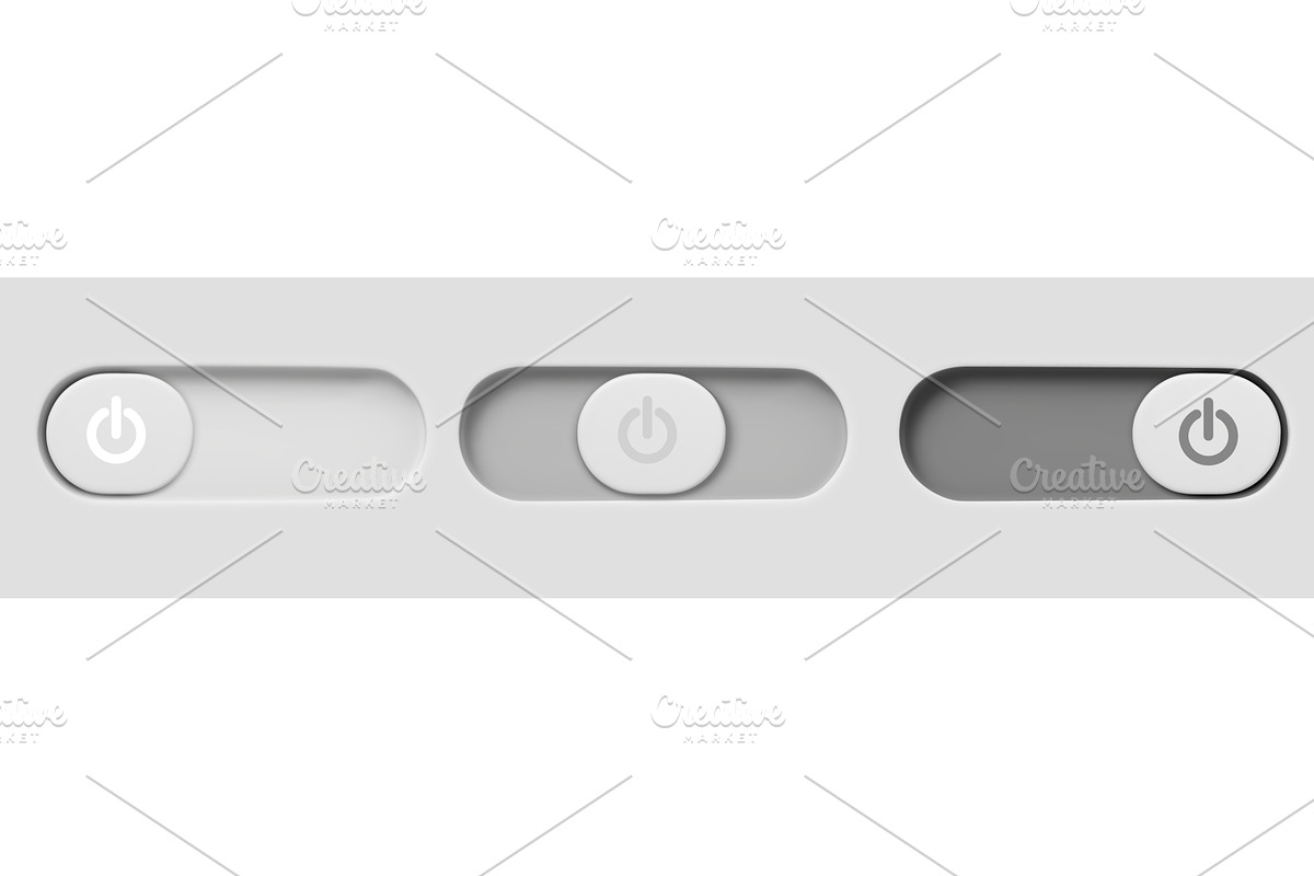 3D toggle switch button with start, an Illustration by art PVP - market