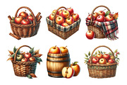 Watercolor Autumn Apple Basket Clipa, an Illustration by Daily.Designs (Thumbnail 3 of 5)