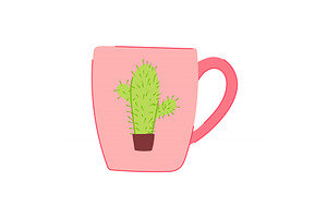 Blank Cup Ceramic Cartoon Vector