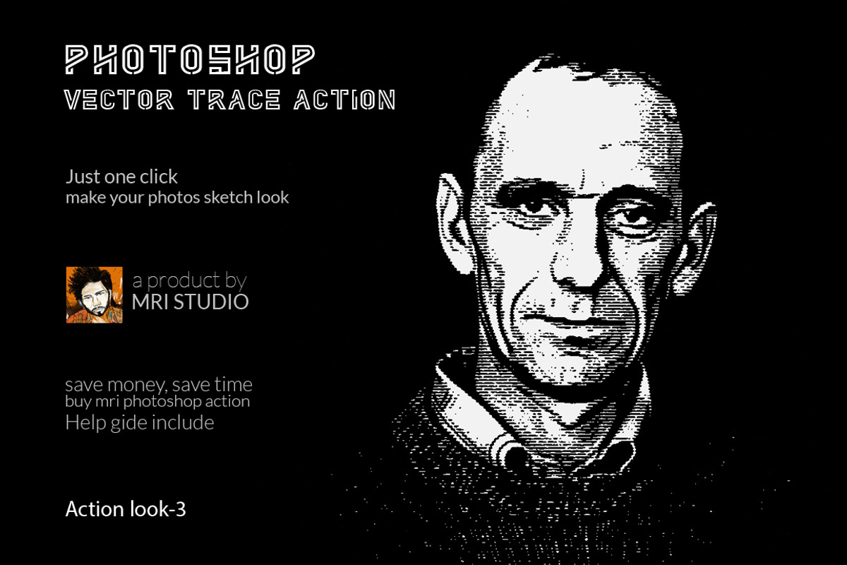 Photoshop Vector Trace Action, an Action Add-On by MRI STUDIO (Photo 2 of 8)