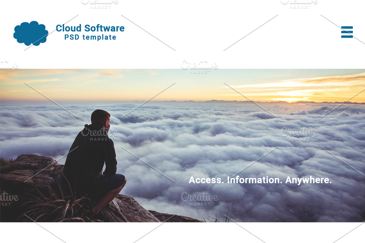 Cloud Software Website PSD Template, a Landing Page Template by NeptuneDesign (Photo 1 of 8)