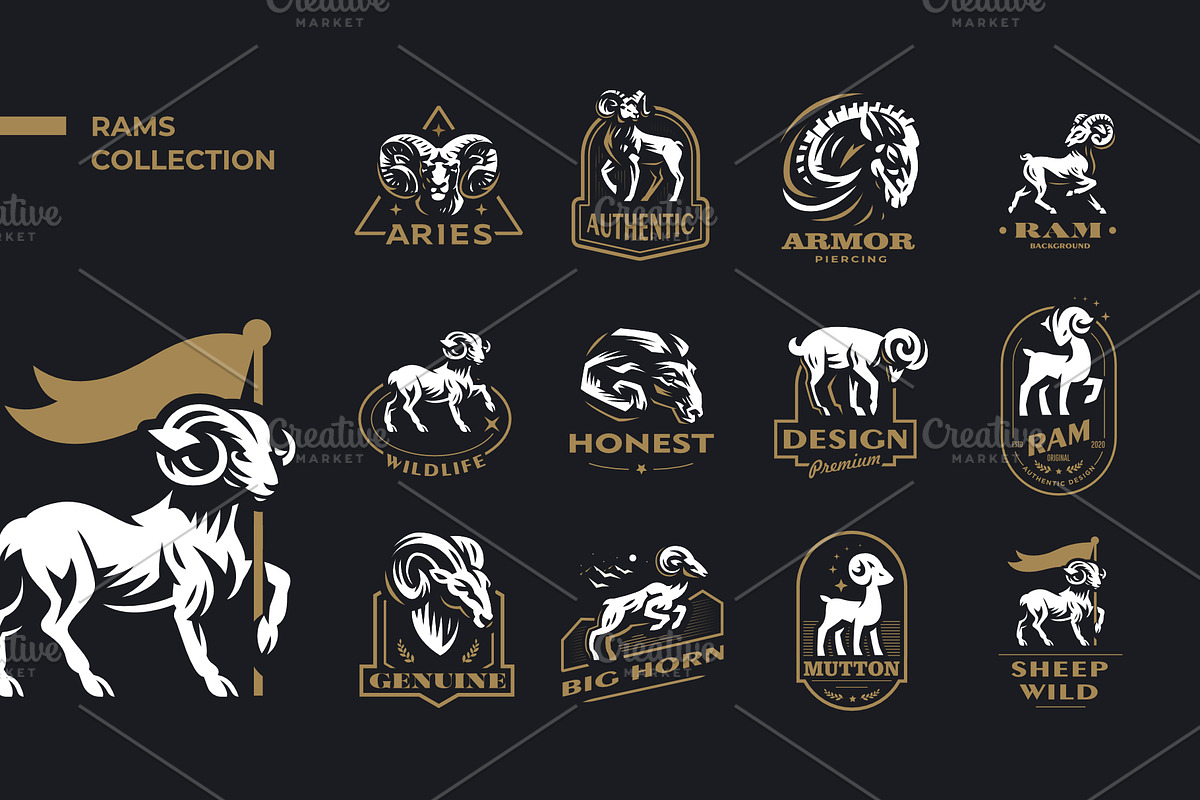 Rams collection, an Animal Illustration by Masterlevsha (Photo 1 of 2)