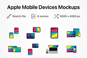 Apple Mobile Devices 8 Mockups, an iPhone Mockup by Spojeeto Devices Mockups (Thumbnail 1 of 9)
