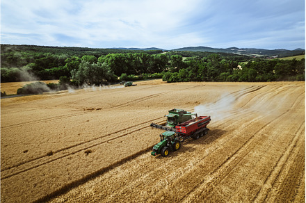 Aerial view of a tractor and, an Industrial Photo by HalfPoint