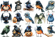 Halloween Birds Clipart, an Illustration by SinaCreation (Thumbnail 2 of 5)