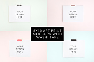 4 Blank 8x10 Art Prints Bundle