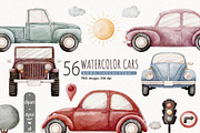 Watercolor Cars Clipart, a Transportation Illustration by TitaLivingArt (Thumbnail 11 of 11)