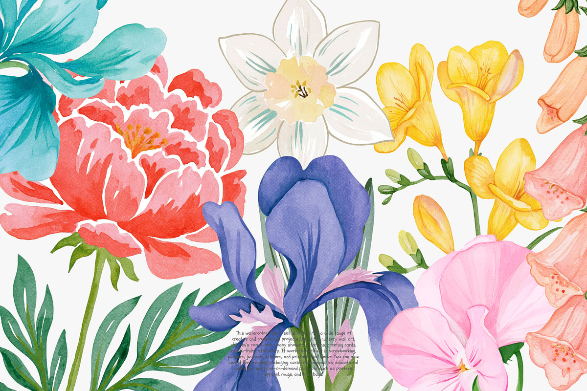 Flower Clipart Huge Bundle, a Decorative Illustration by Patishop Art (Photo 4 of 11)