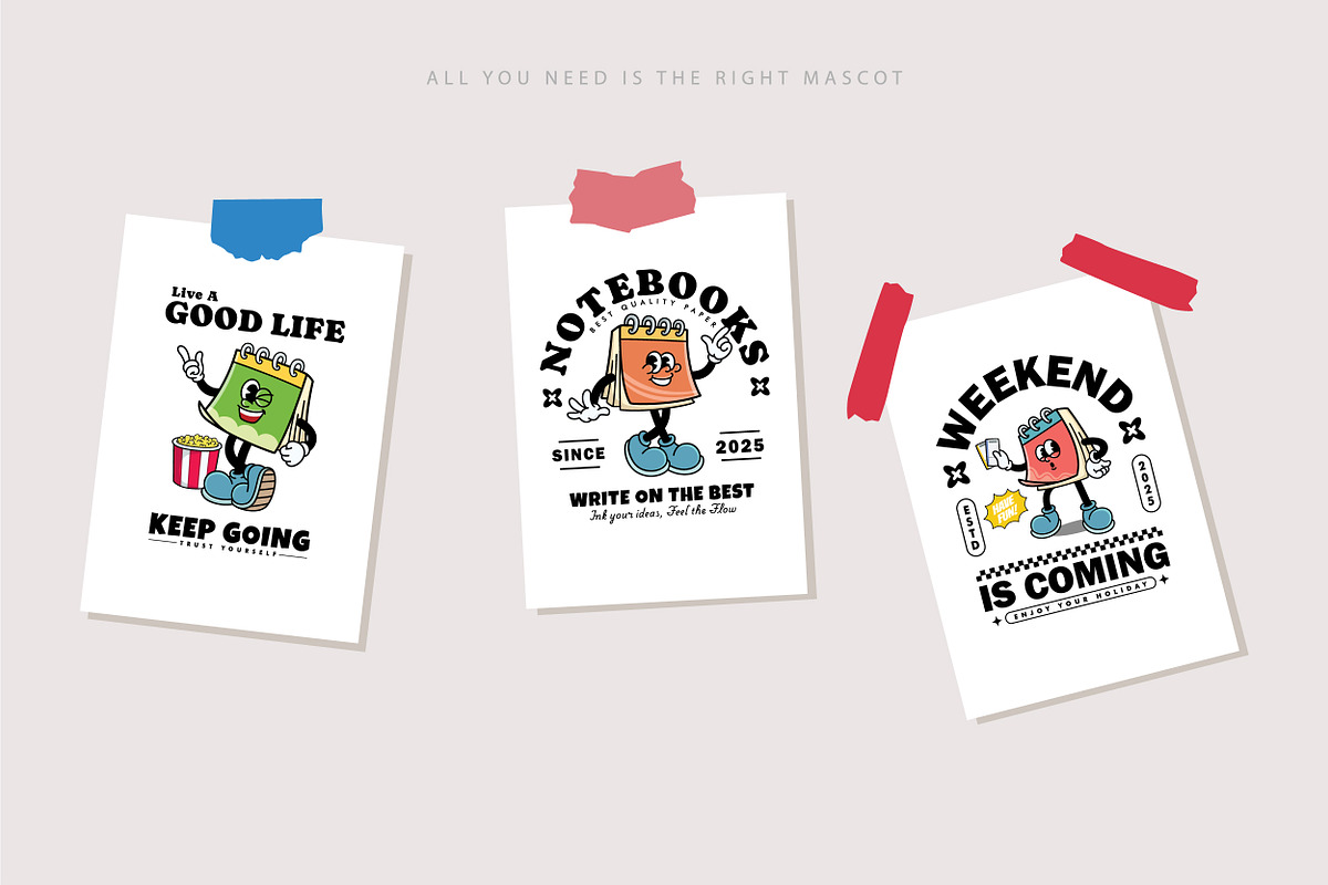 Notepad Mascot Characters, an Object Illustration by Allmostudio (Photo 2 of 5)