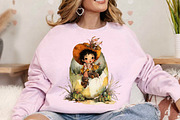Whimsical Easter Western Girl Clipar, an Illustration by Canvas Craft (Thumbnail 4 of 7)