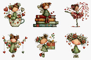 Whimsical Valentin Fairy Clipart, an Illustration by CreationArt (Thumbnail 5 of 6)