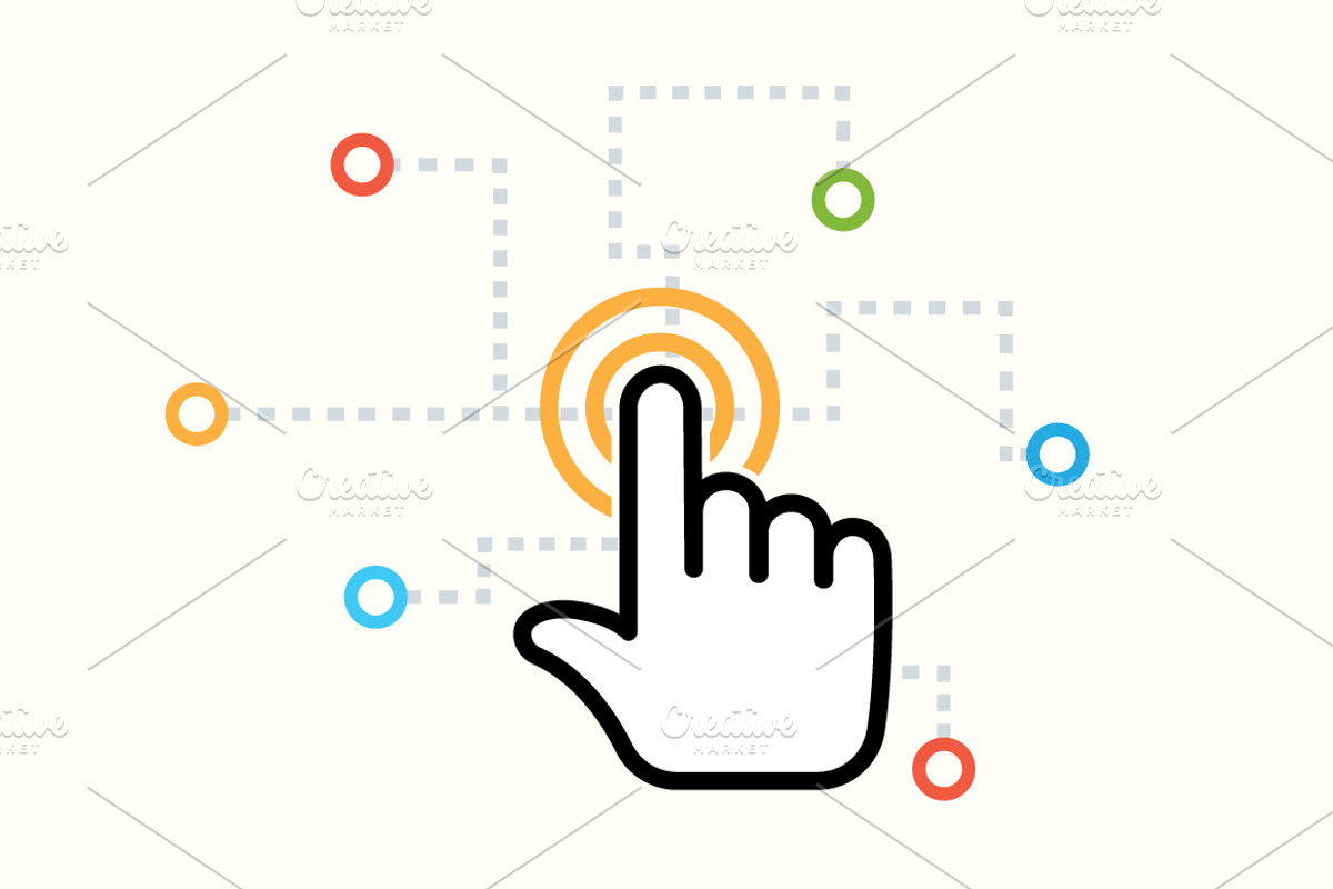 select hand, a Technology Illustration by Leone_v