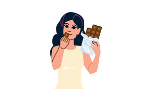 Young woman enjoying eating, a Person Illustration by pikepicture