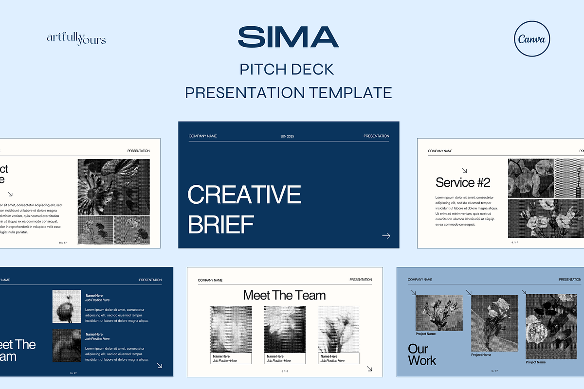 Sima | Pitch Deck Canva Presentation, a Presentation Template by Artfullyours (Photo 1 of 7)