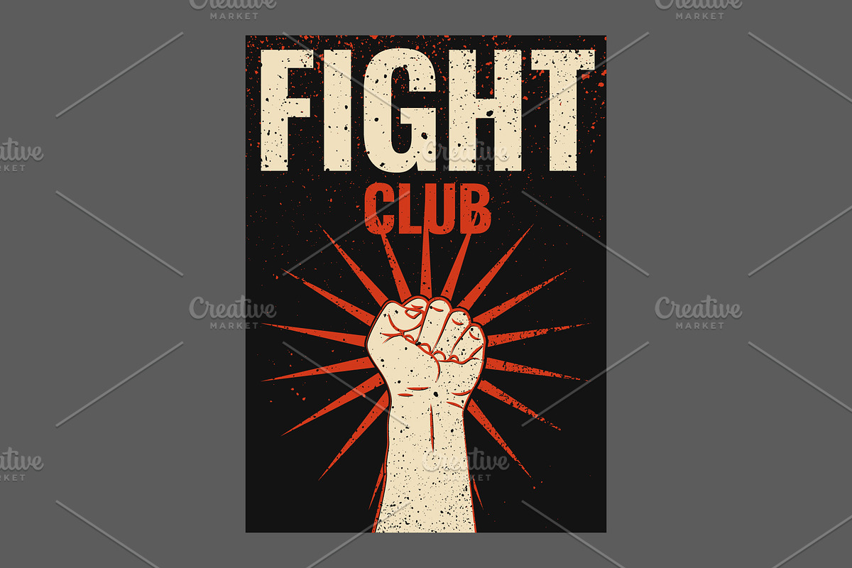 Fight Club grunge vector poster set., a Sport Illustration by PoPaShop (Photo 6 of 8)