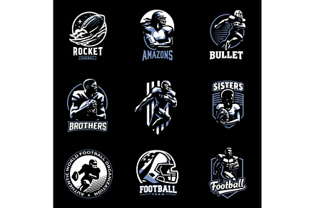 American football set icon, design